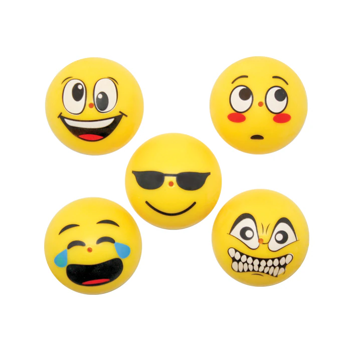 Sherman Specialty Emoticon Poppers, 40mm, Assorted Emoji Faces, 36/Pack