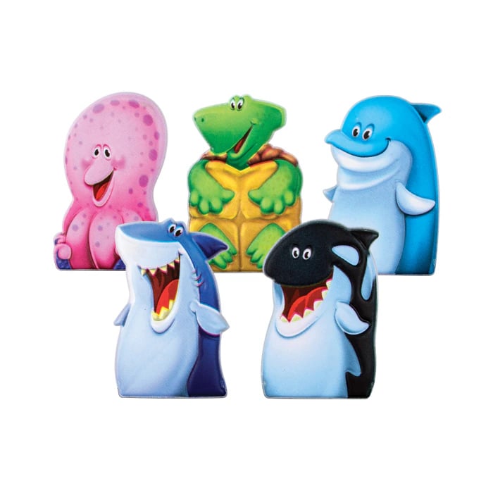 Sherman Specialty Sea Animal Finger Puppets, Assorted (Octopus, Turtle, Dolphin, Shark, Killer Whale), 36/Pack