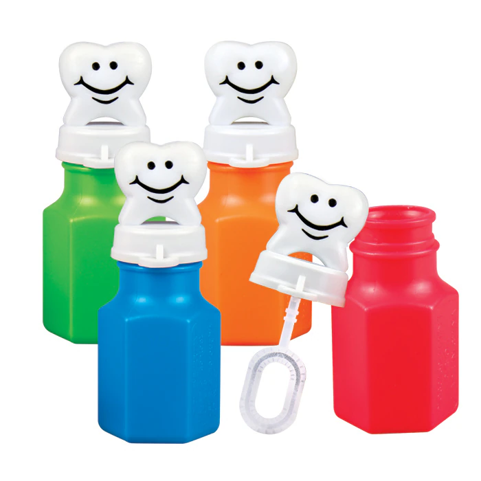 Sherman Specialty Mini Tooth Bubbles, Non-Toxic, Assorted Colors, 0.6 oz, 24/Pack