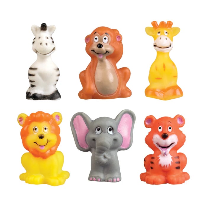 Jungle Animal Finger Puppets, Assorted Animals, 1.5-2" Tall, 24/Pack, JV496