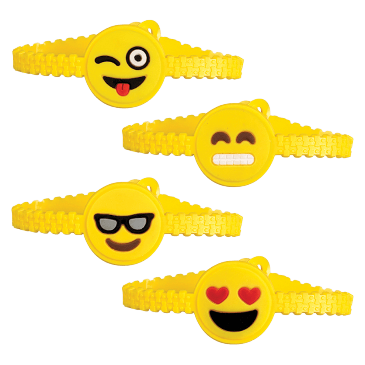 Emoji Bracelet Pack of 48, Assorted Designs, 7.5", Sherman Specialty, 01KEZKNN1YMYYNEGME8N9DBPMC