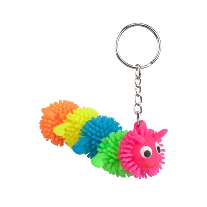 Sherman Specialty Caterpillar Keychain, 3", Assorted Colors, 12/Pkg, JV529