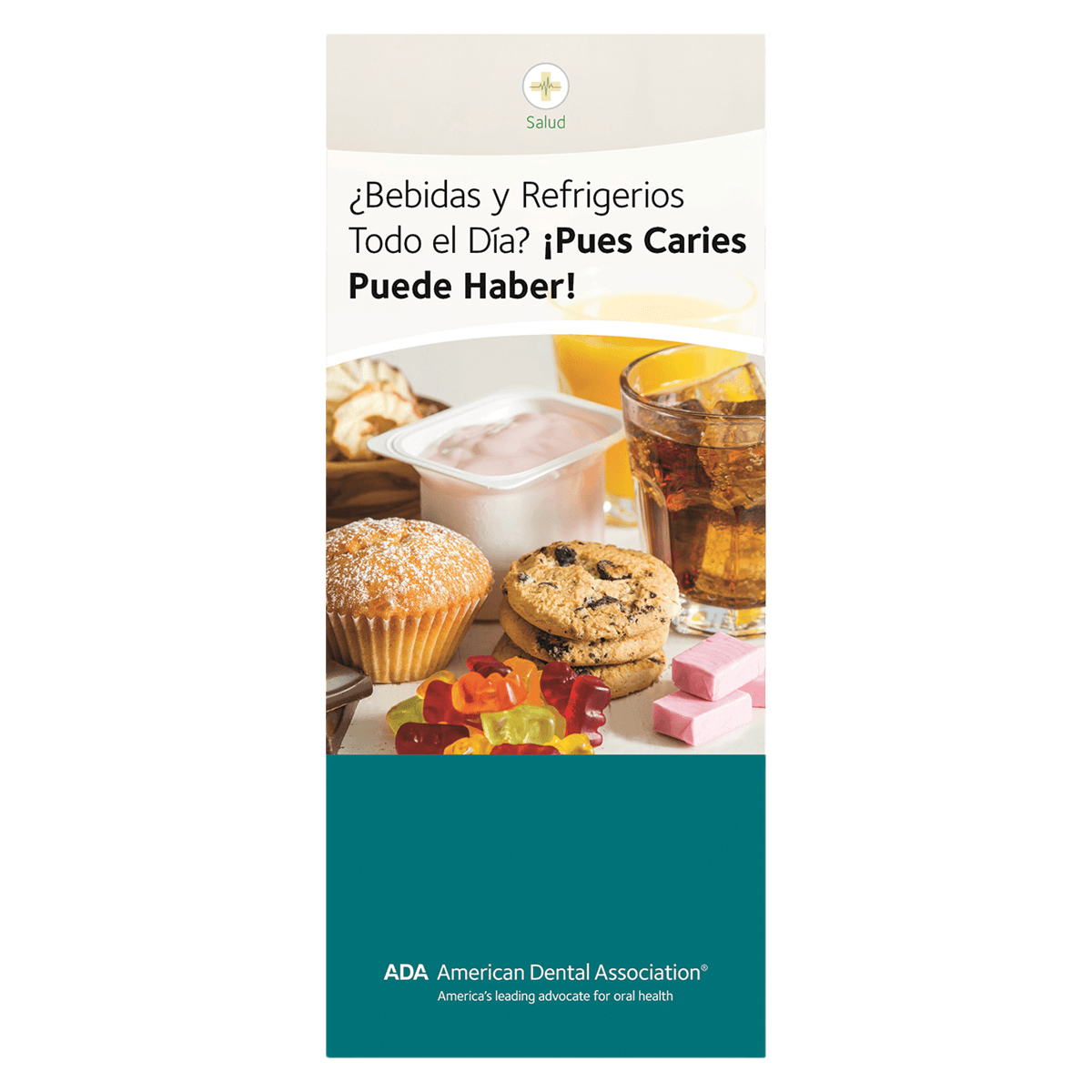 American Dental Association Brochure Spanish Snack & Sip, 8 Panels, 4 in x 9 in, 50/Package