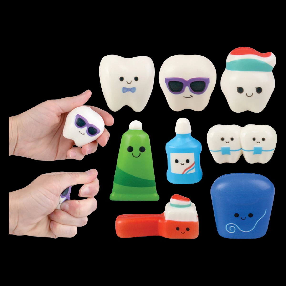 Sherman Specialty Dental Micro Squish Assortment, 8 Assorted Styles, 2-2.5", 50/Pkg, JV558