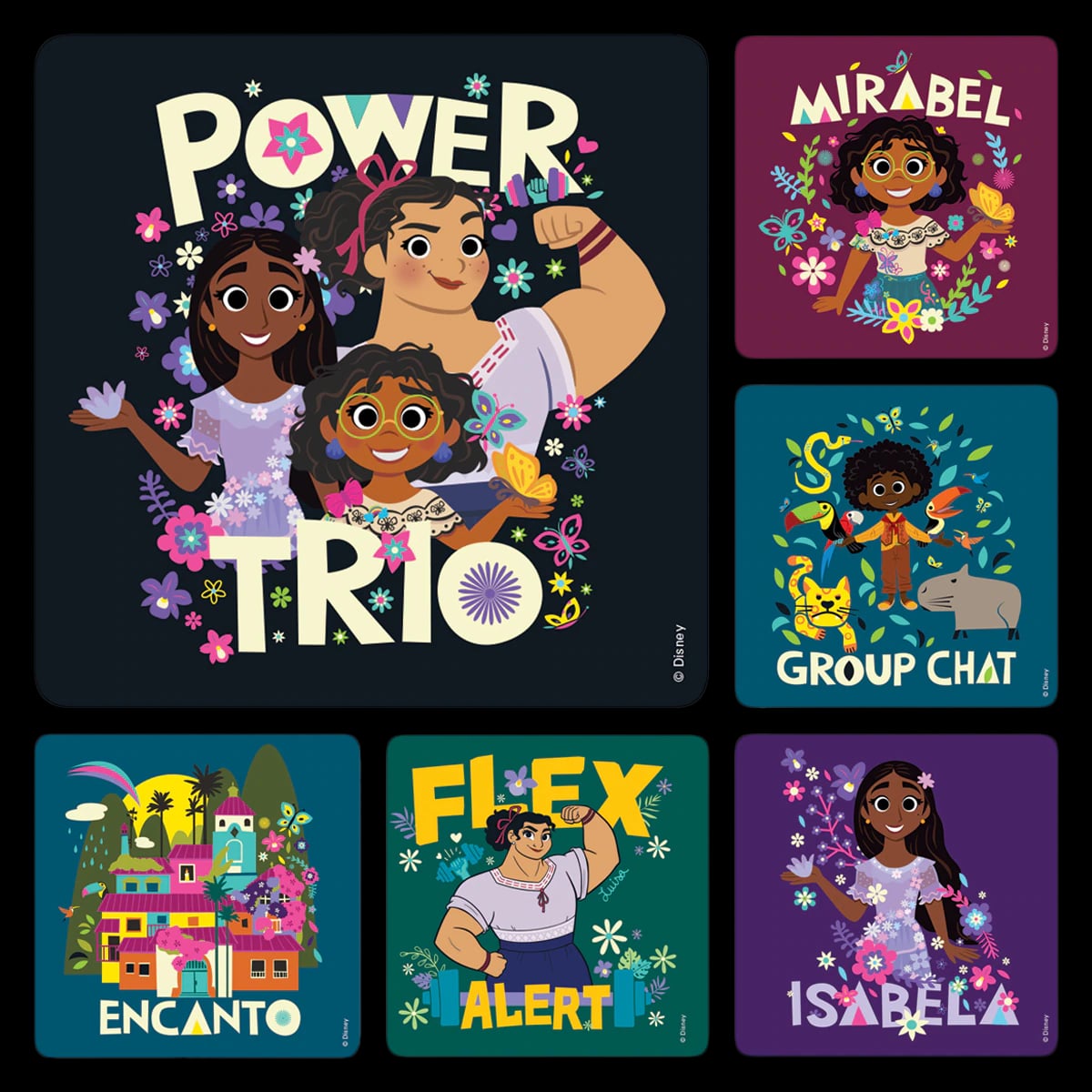 Disney Encanto Stickers, Assorted Designs, 2.5" x 2.5", 100/Roll, PS727