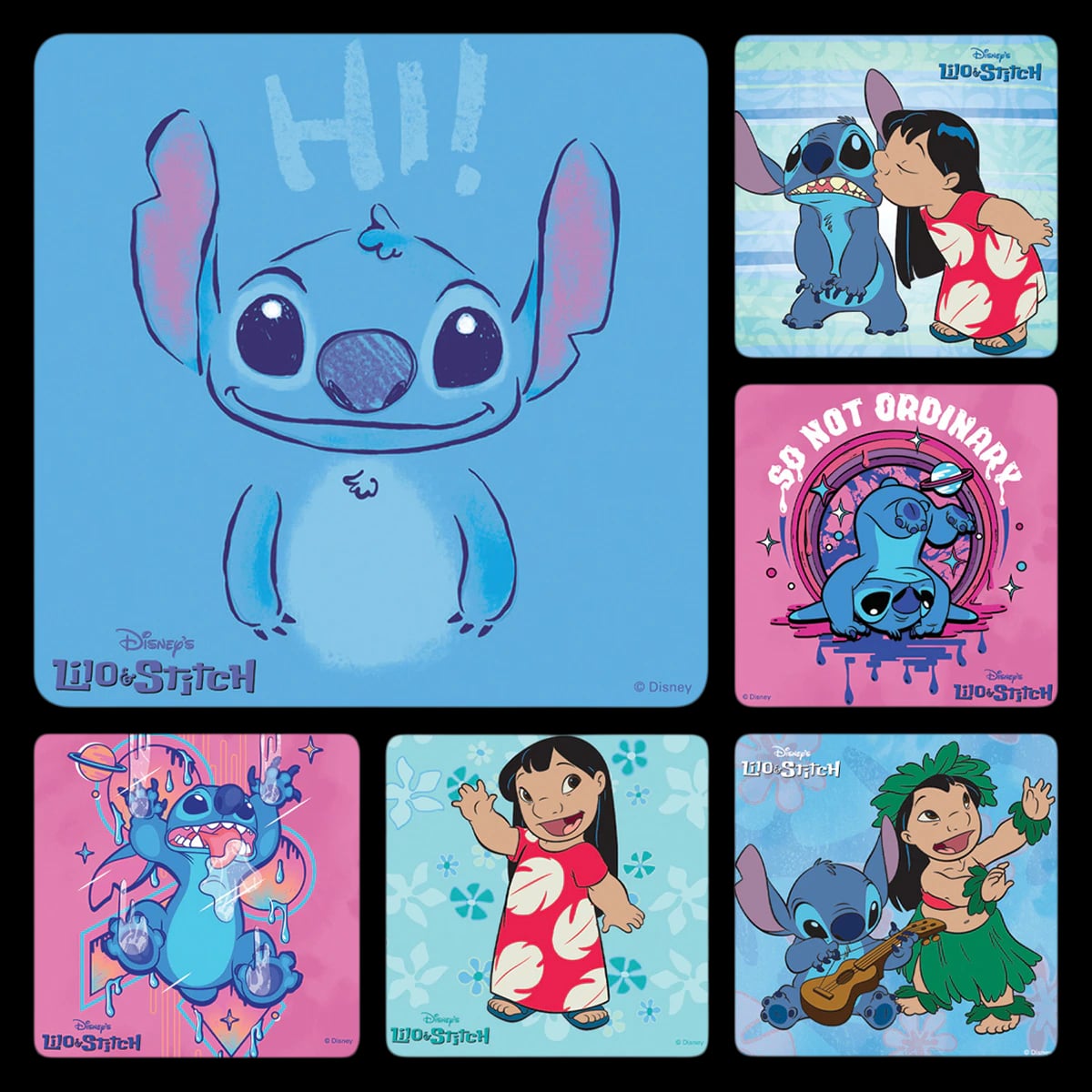 Sherman Specialty Disney Lilo & Stitch Assorted Stickers, 2.5" x 2.5", 100/Roll, PS732