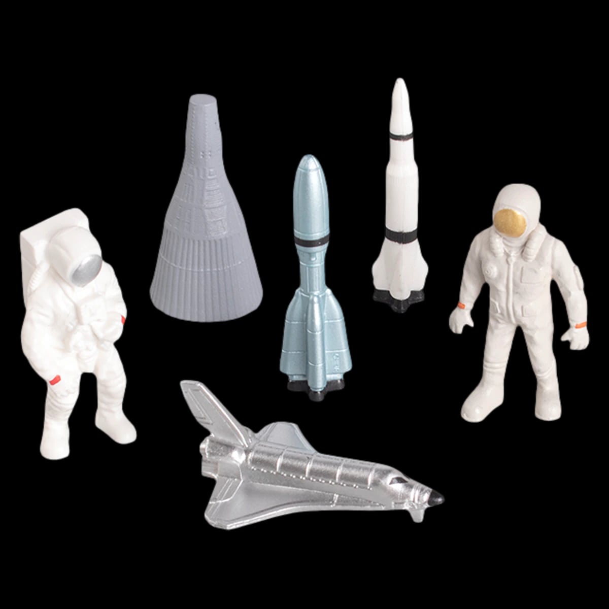 Sherman Specialty Toy Figurines Rocket & Astronaut, 2", Assorted, 100/Box