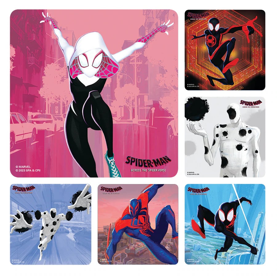 Spider-Man Across the Spider-Verse Stickers, 100/Roll, Assorted Designs, PS740