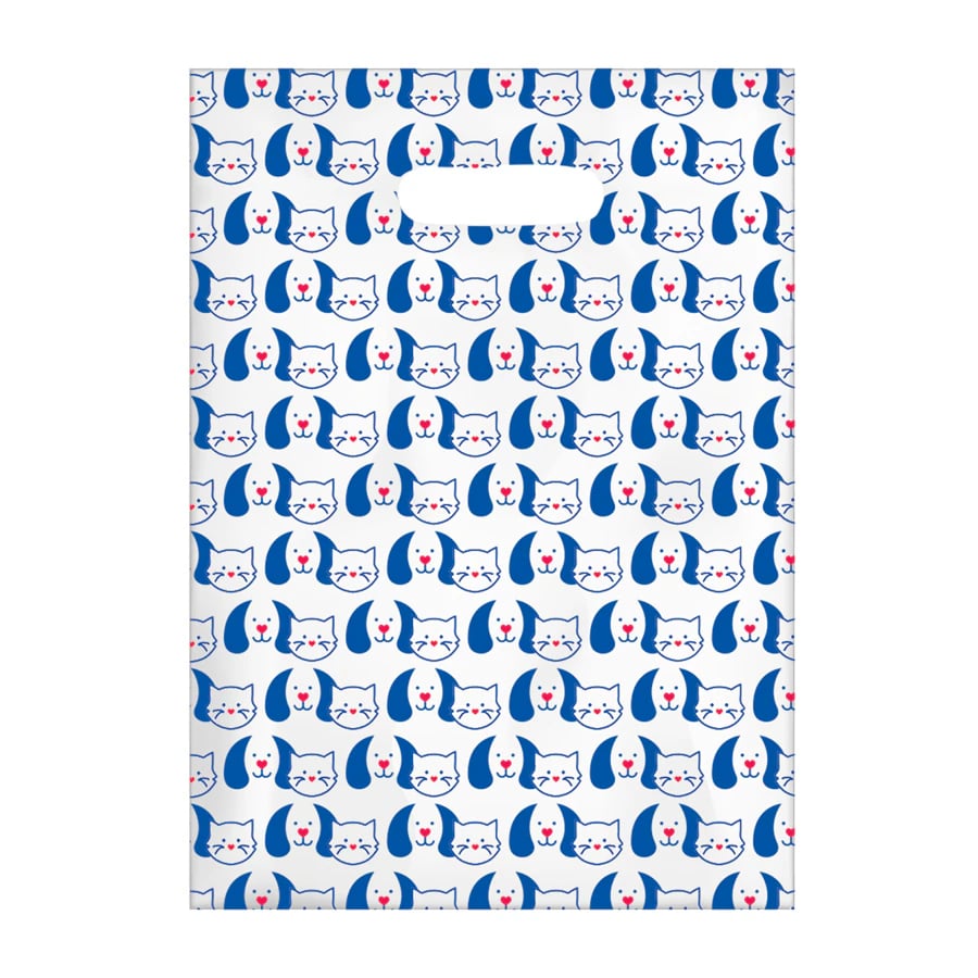 Sherman Specialty Plastic Scatter Bag Dogs and Cats, 7.5" x 10", Clear, 100/Box