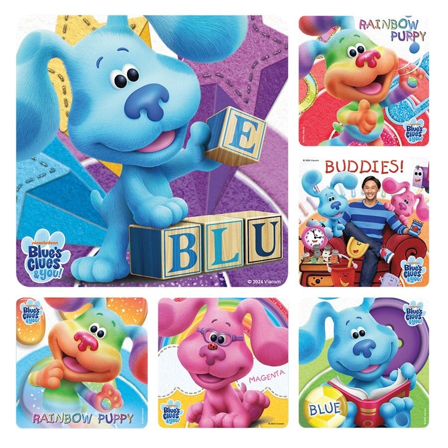 Blue's Clues & You Stickers, Assorted Designs, 2.5" x 2.5", 100/Roll, PS788