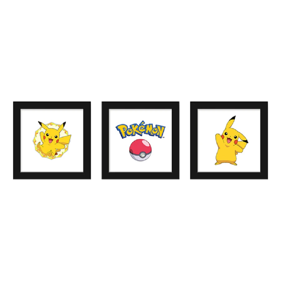 Pokemon Pikachu Wall Art Bundle, 3-Pack, 12" x 12" Each, JV584