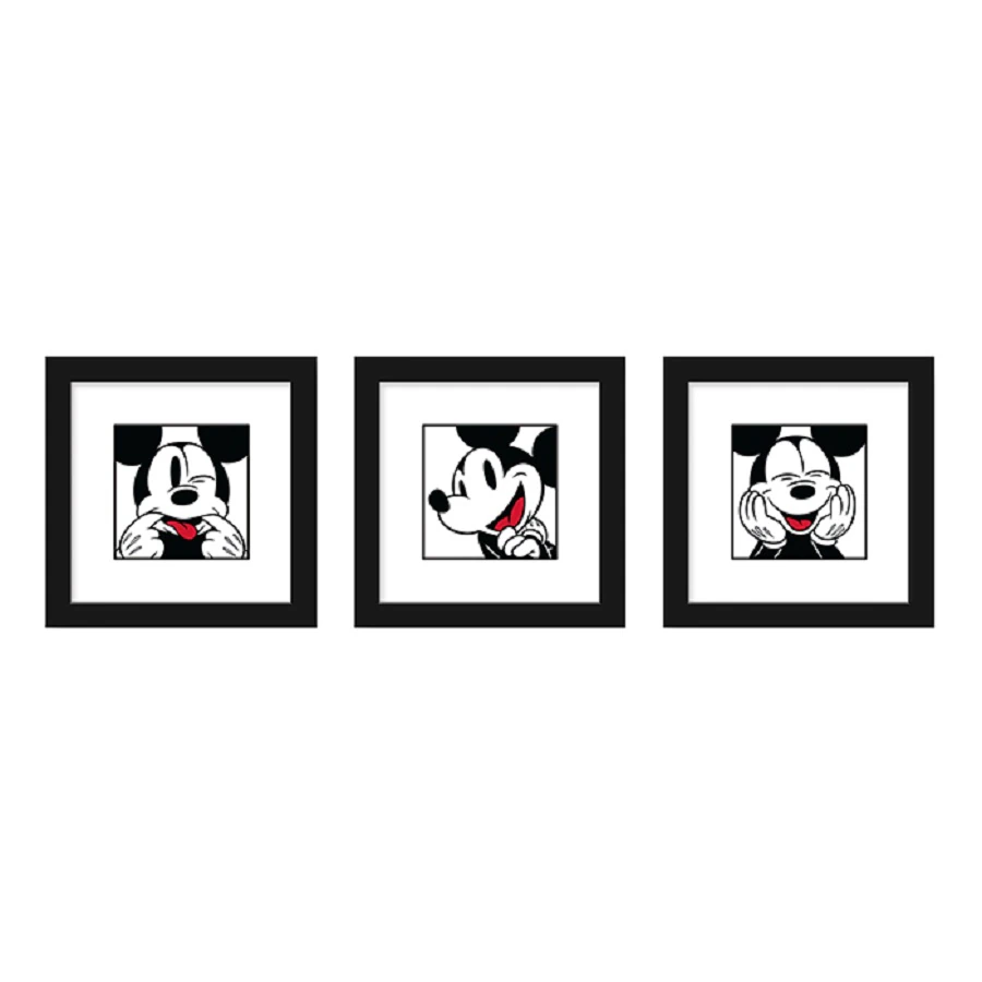 Disney Mickey Mouse Expressions Wall Art Bundle, 3-Pack, 12" x 12" Each, JV590