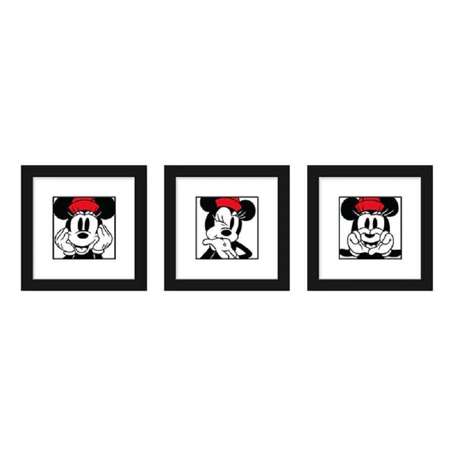 Disney Mickey Mouse-Minnie Expressions Wall Art, 3-Pack, 12" x 12" Each, JV591