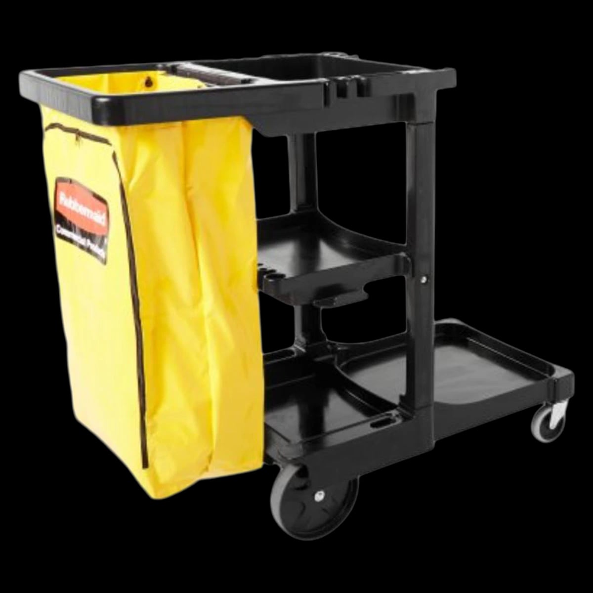 Rubbermaid Commercial Multi-Shelf Cleaning Cart with Zippered Bag, Grey, 1 Each