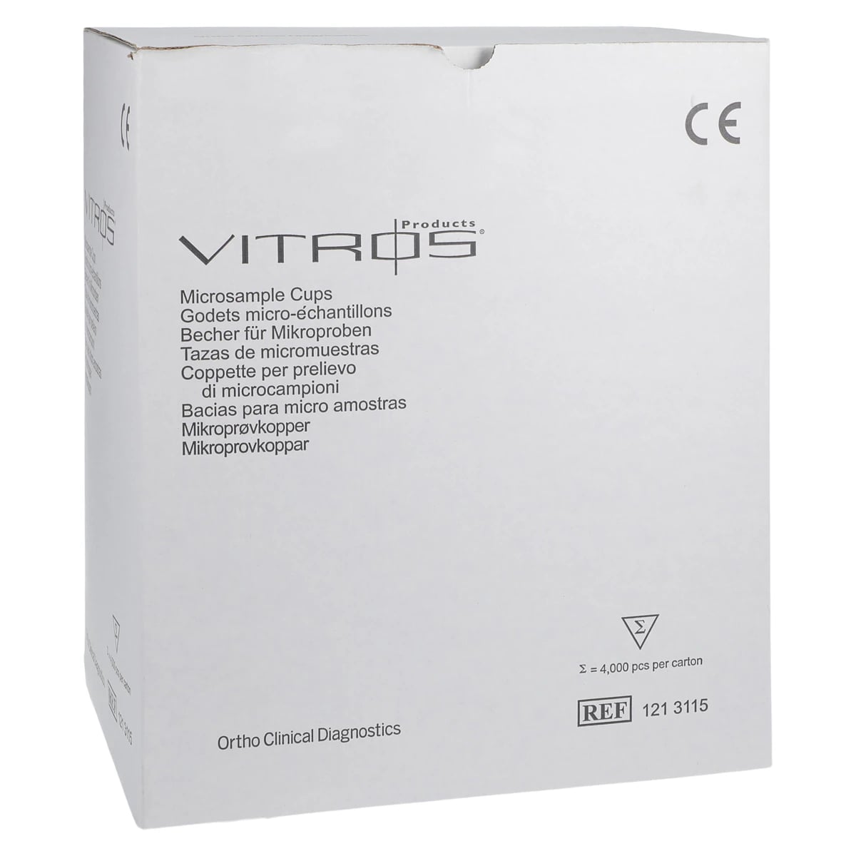 Micro Sample Cup for Vitros 250/4000 Analyzers, 4000/Package