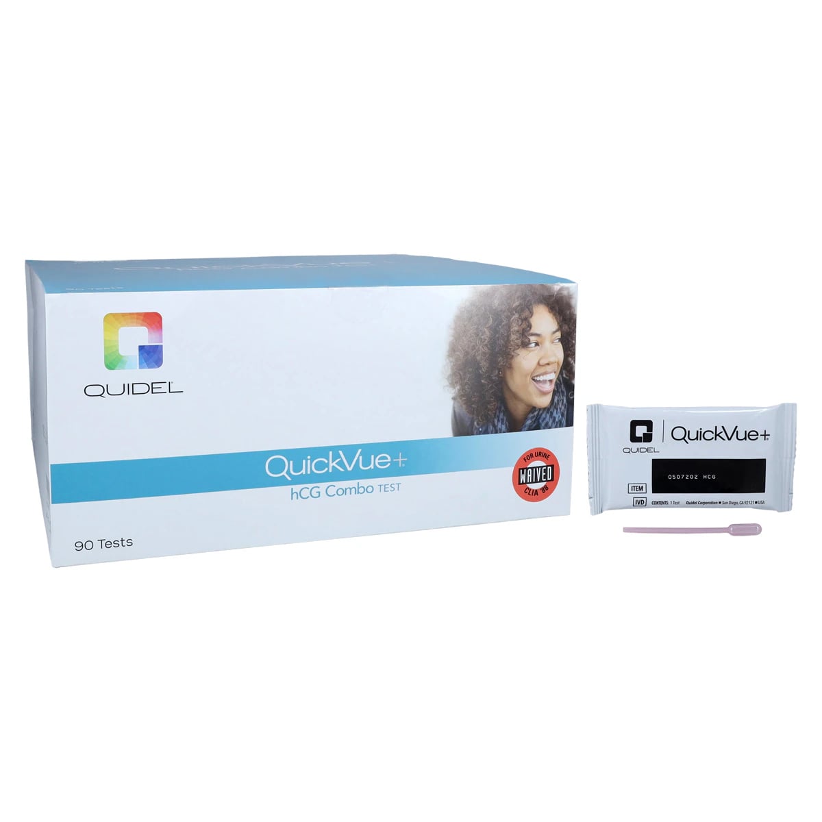 QuickVue One-Step hCG Combo Cassette Test Kit, 90/Box