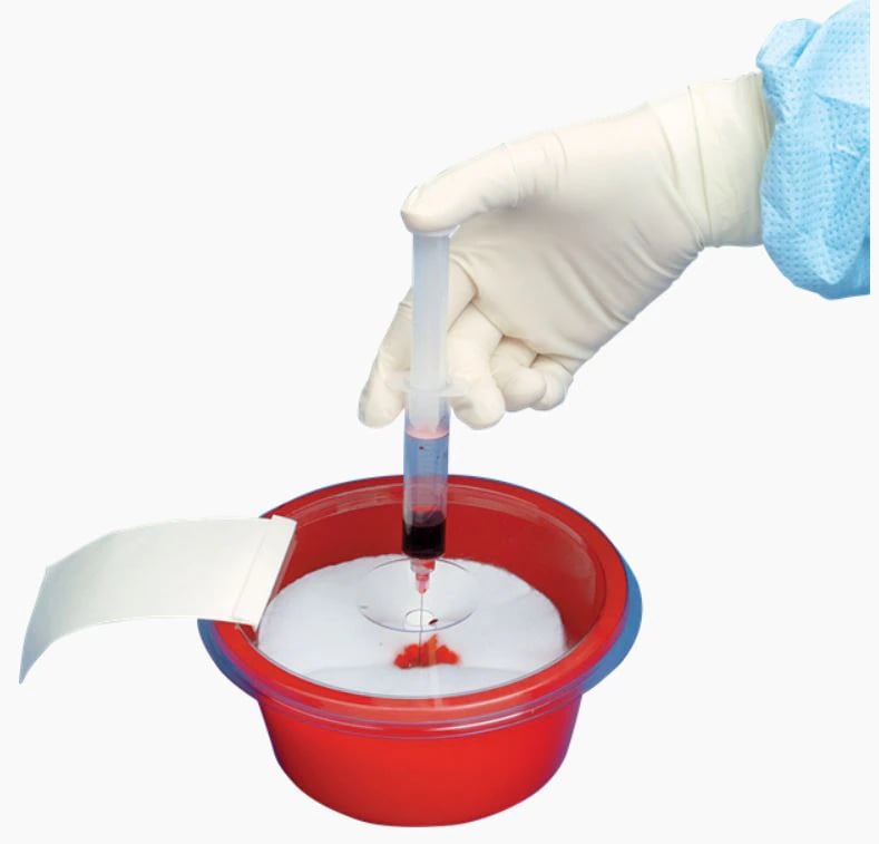 DeRoyal Splash Stop Waste Collection Bowl, Round, 100% Extruded Plastic, Red, 1000cc