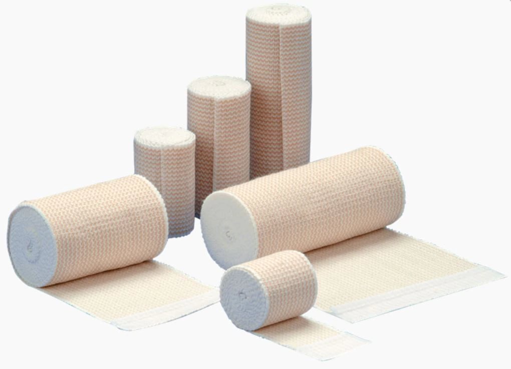 DeRoyal Orthopedic Elastic Bandage, 6" x 5 yd, Tan, Non-Sterile, with Velcro Closure, 10/Case