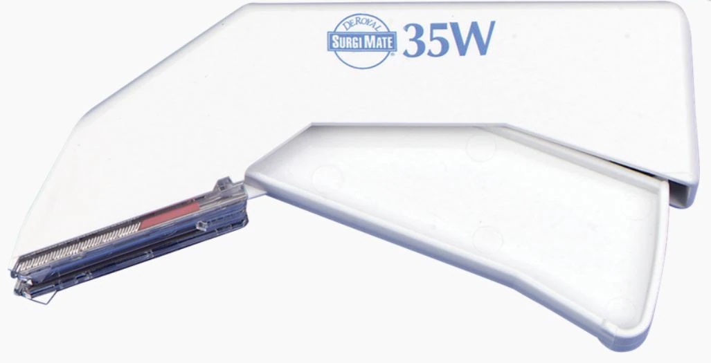 DeRoyal Premium Skin Stapler Applicator, 35 Regular Staples, Plastic Trigger Pull, 6/Box