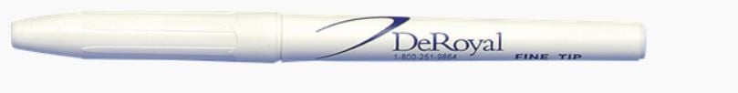 DeRoyal Skin Marker, Fine Tip, White Barrel, Sterile