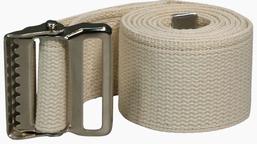 DeRoyal Gait Belt, Rib/Torso, Adult, Cotton, 70" x 2", White