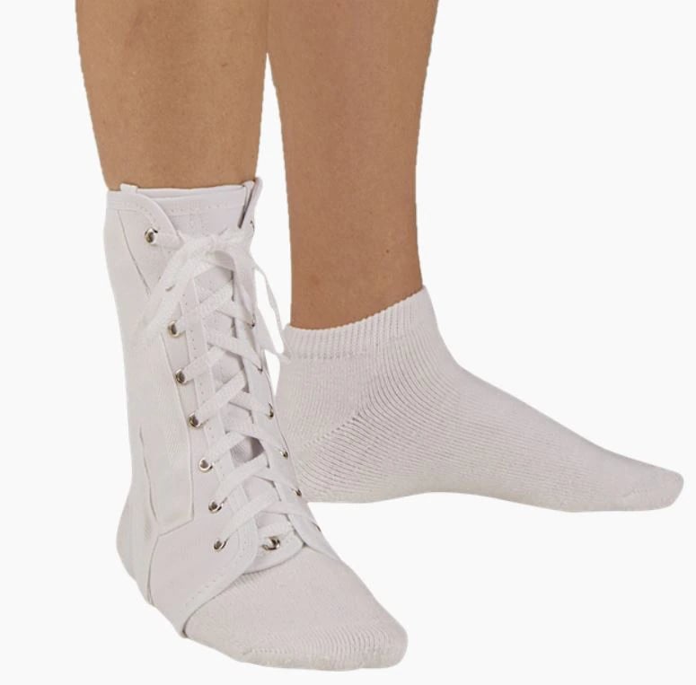 DeRoyal Ankle Splint Lace-up Stabilizing Brace, Adult Medium, Canvas, 8-10"