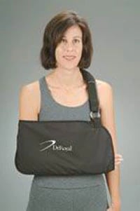 DeRoyal Deep Pocket Immobilizer Arm Sling, Cotton, Light Blue, Size Large