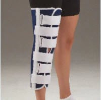 DeRoyal Immobilizer Knee, Adult Canvas, Size Small (14-16"), Blue, 19"