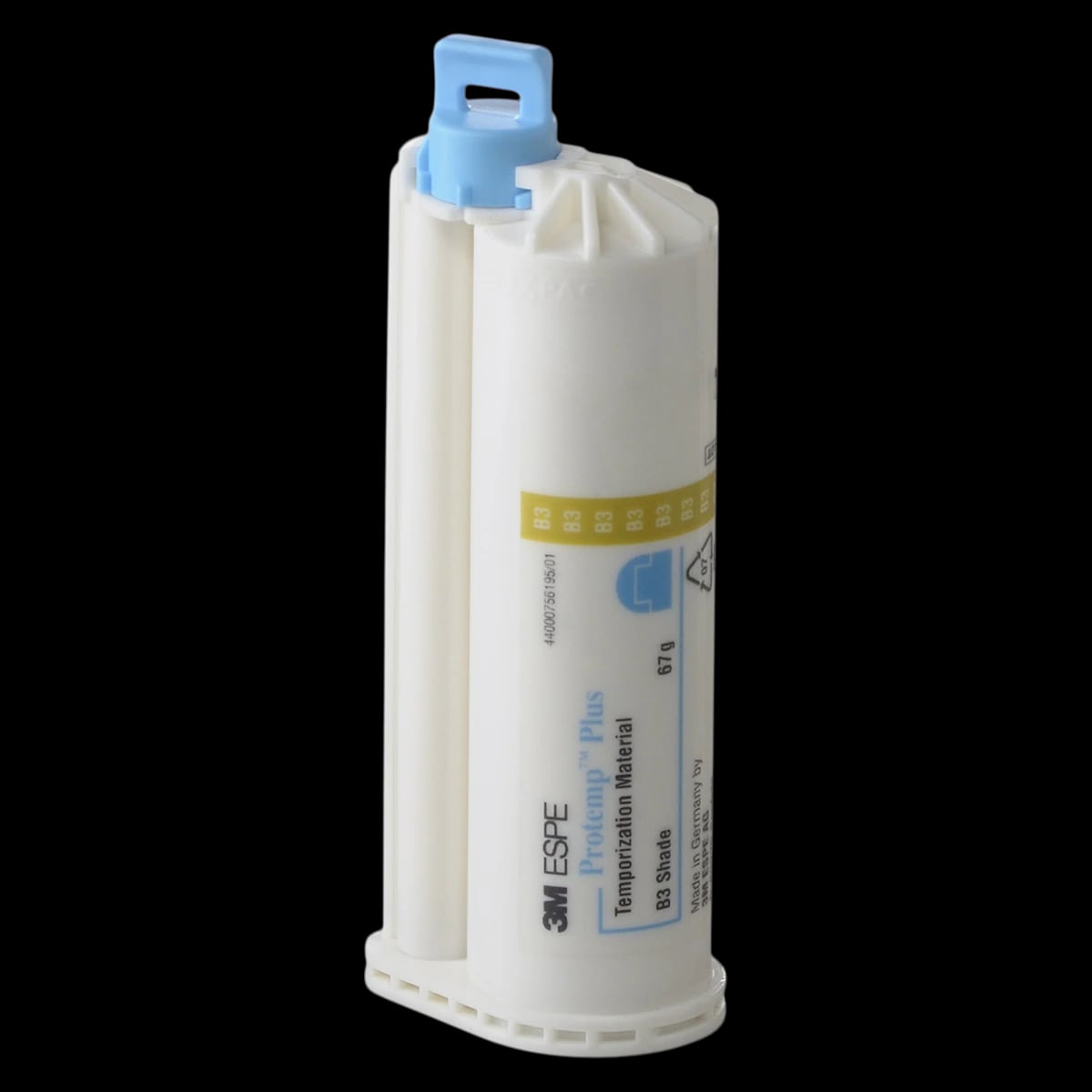 Solventum (3M) Protemp Plus Temporization Material Refill Cartridge, Shade B3, 50 ml (67 g), 1 Cartridge with 16 Blue Mixing Tips, 46961