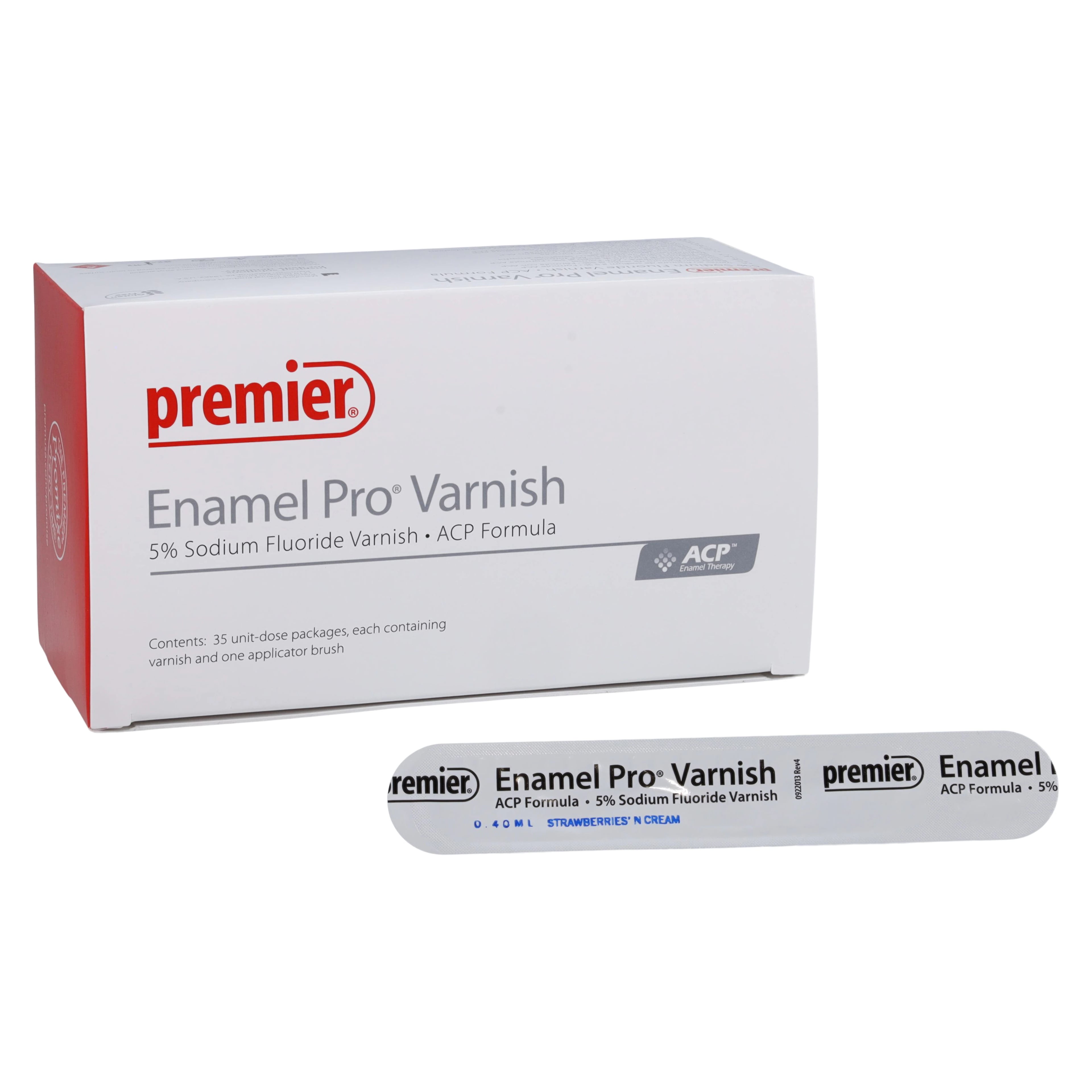 Enamel Pro Varnish, 5% Sodium Fluoride, Clear, Strawberries 'n Cream, 0.40 ml Unit Dose, 35/Pk, 9007540