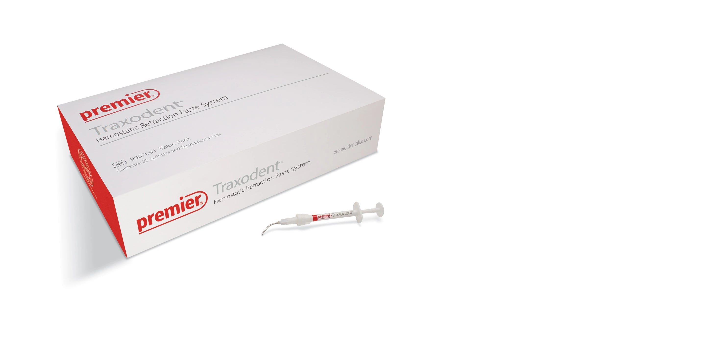 Traxodent Hemostatic Retraction Paste System, Value Pack, 25 x 0.7g Syringes with 50 Bendable Tips, 9007091