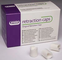 Premier Traxodent Retraction Caps, Size #5 Large, Anatomic Formed Cotton, 60/Pk, 9048255