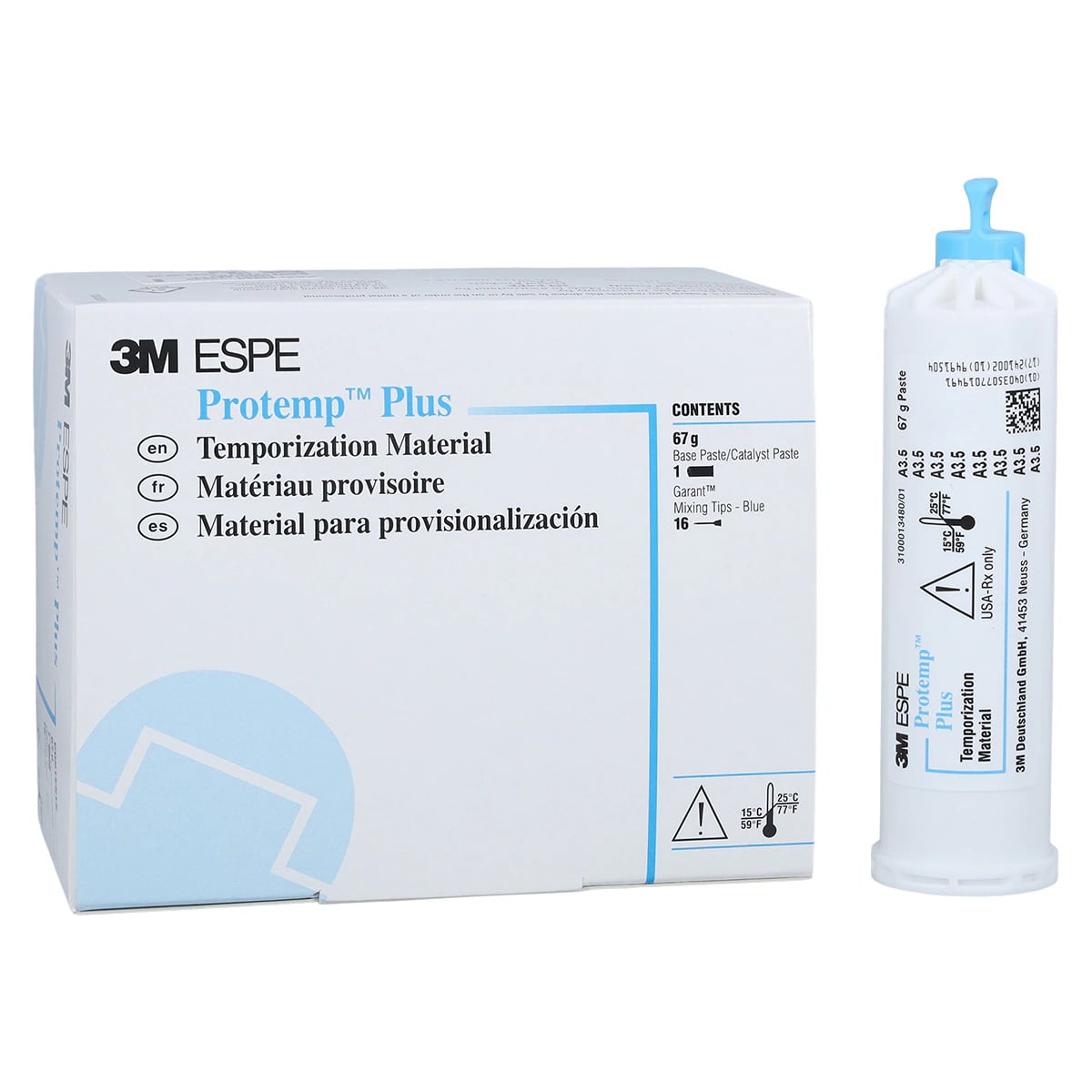 Solventum Protemp Plus Temporization Material Refill Cartridge, Shade A3.5, 50 ml (67 g), 16 Mixing Tips, 46973