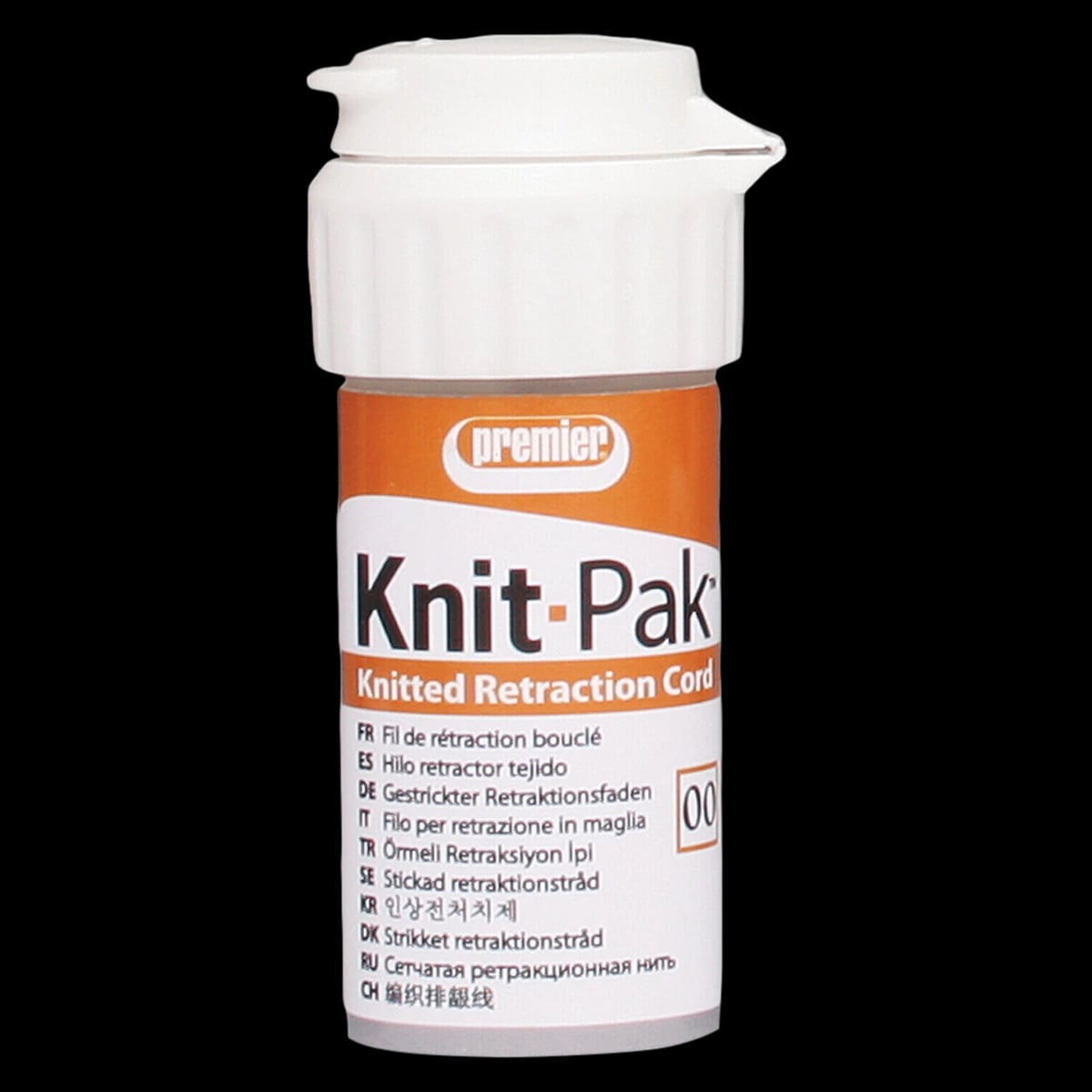 Knit-Pak Knitted Plain Retraction Cord, Non-Impregnated, Size #00, Brown, 100" (254 cm), 1/Pk, 9007552