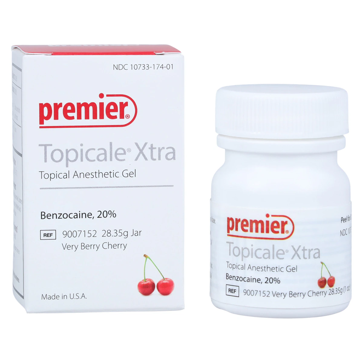Topicale Xtra Oral Anesthetic Gel, Very Berry Cherry, 20% Benzocaine, 1 oz Jar, 9007152