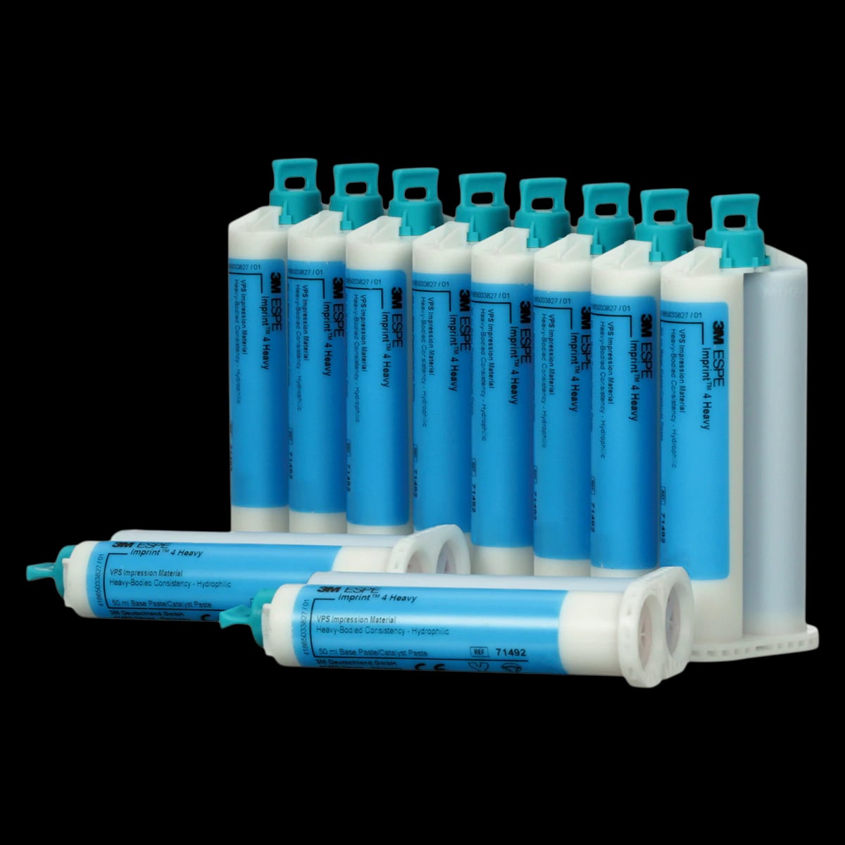 3M™ Imprint™ 4 VPS Heavy Body Impression Material, Economy Pack, 10 x 50 mL Cartridges, Sky Blue, Mint Flavor, 71531