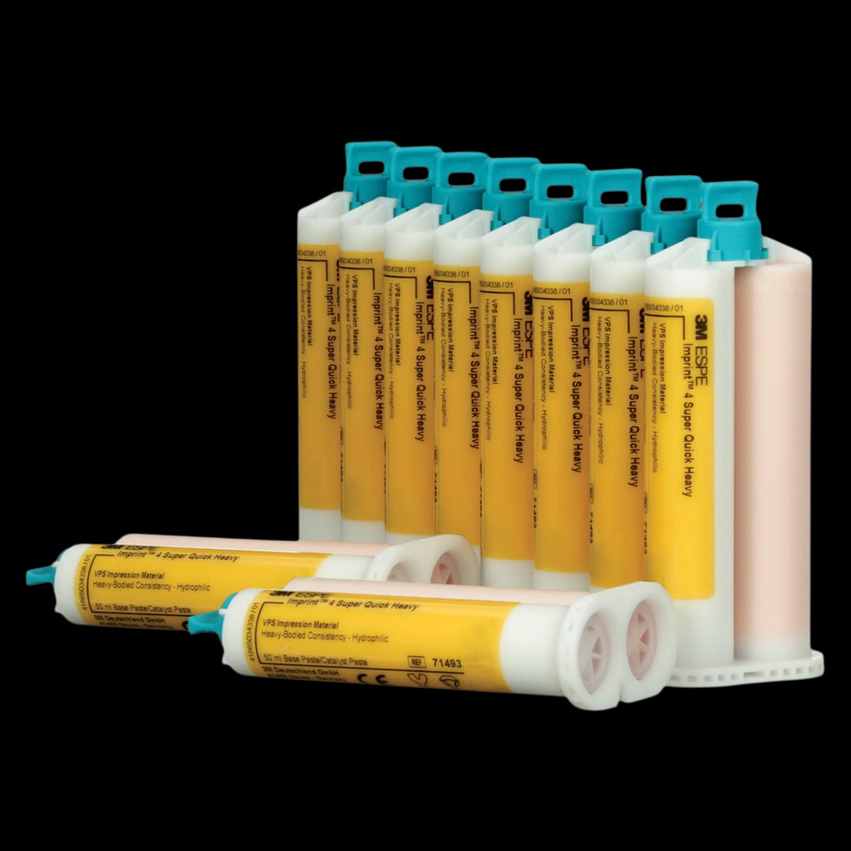 3M™ Imprint™ 4 Super Quick Heavy Body VPS Impression Material Economy Pack, 10 x 50 mL Cartridges, Yellow, 71532