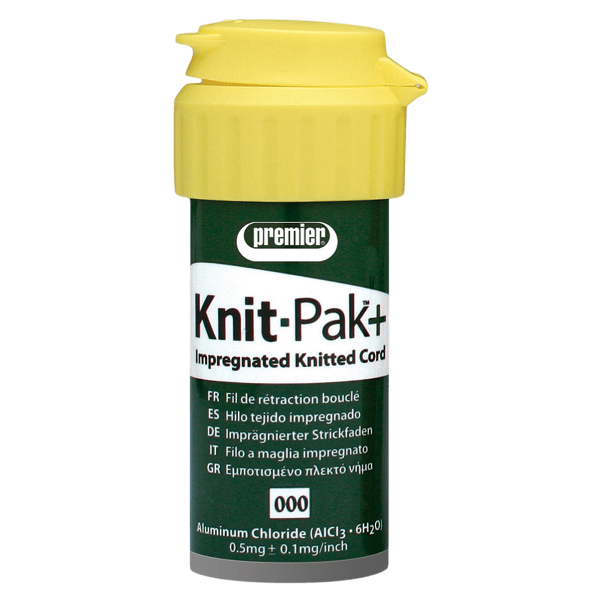 Knit-Pak+ Impregnated Knitted Retraction Cord, Size 000, Dark Green, 100" (254 cm), 9007561
