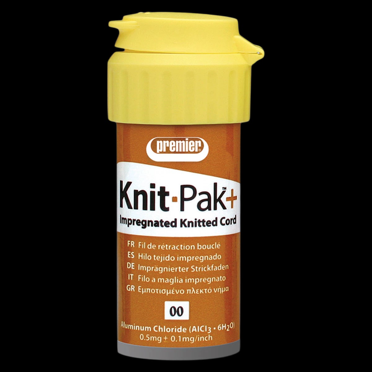 Knit-Pak+ Impregnated Knitted Gingival Retraction Cord, Aluminum Chloride, Size 00, Brown, 100" (254 cm), 1/Pk, 9007562