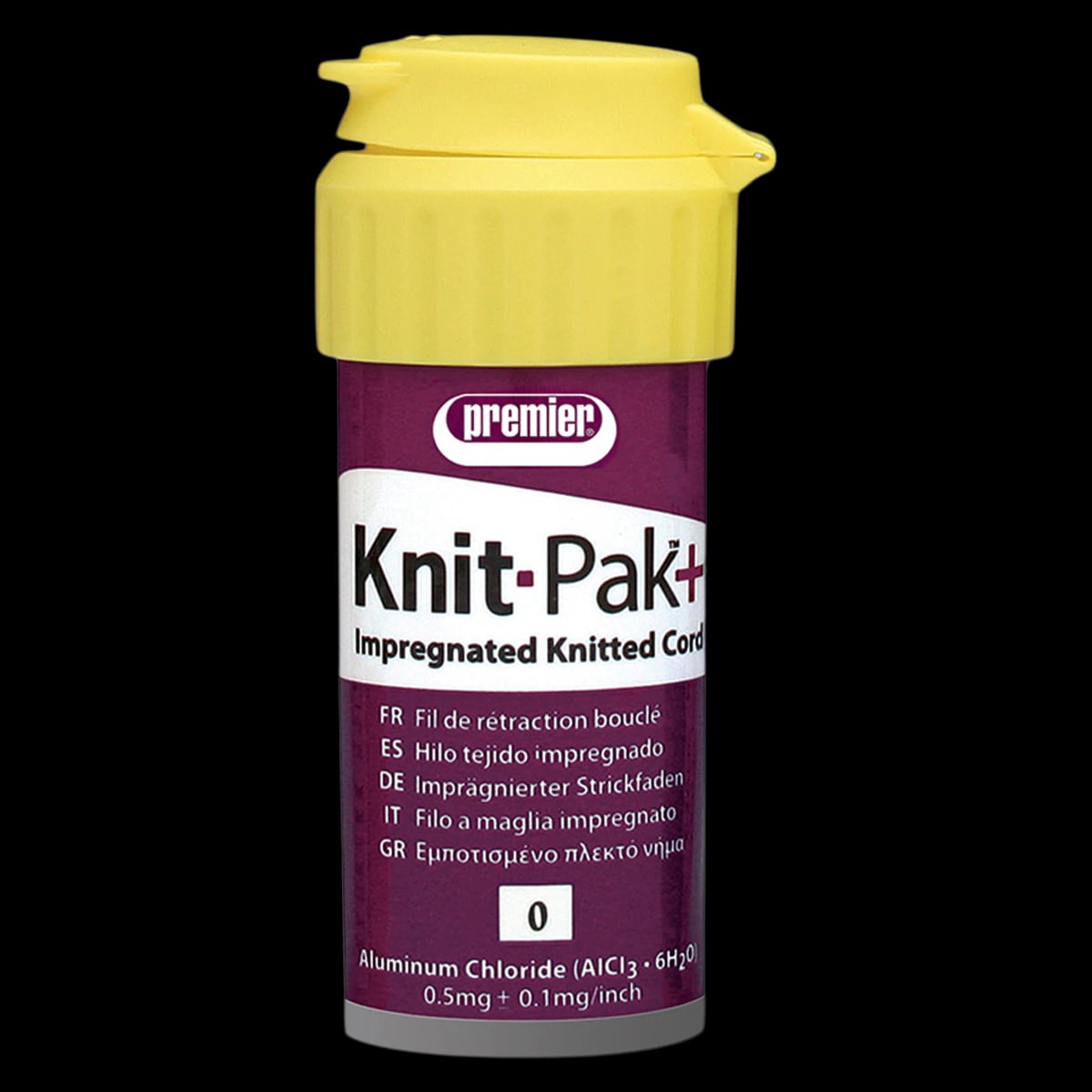 Knit-Pak+ Impregnated Knitted Gingival Retraction Cord, Aluminum Chloride, Size #0, Purple, 100", 1/Pk, 9007563
