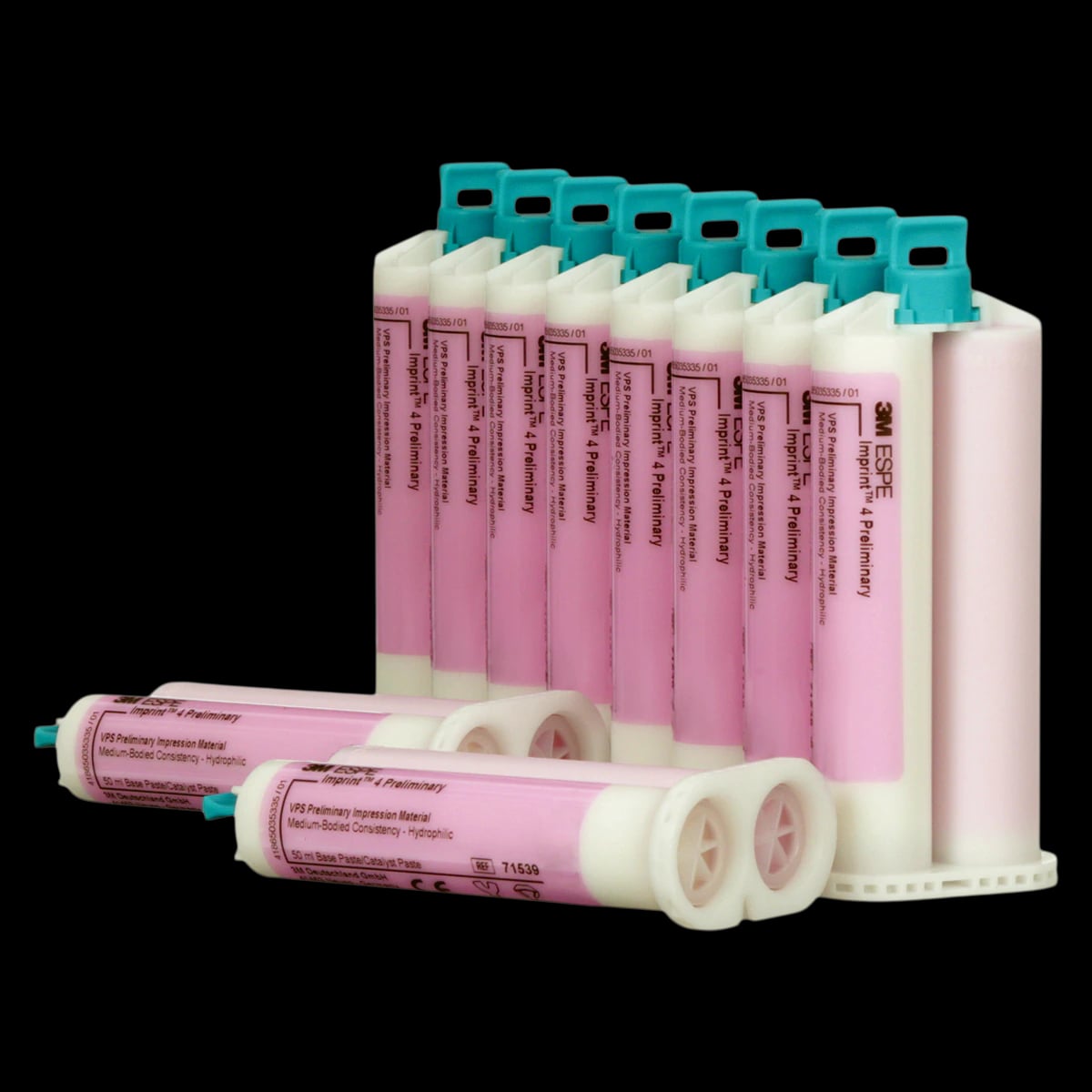 3M Imprint 4 Preliminary VPS Impression Material Economy Pack, Regular Set, Pink, Mint, 10 x 50 mL Cartridges, 71539