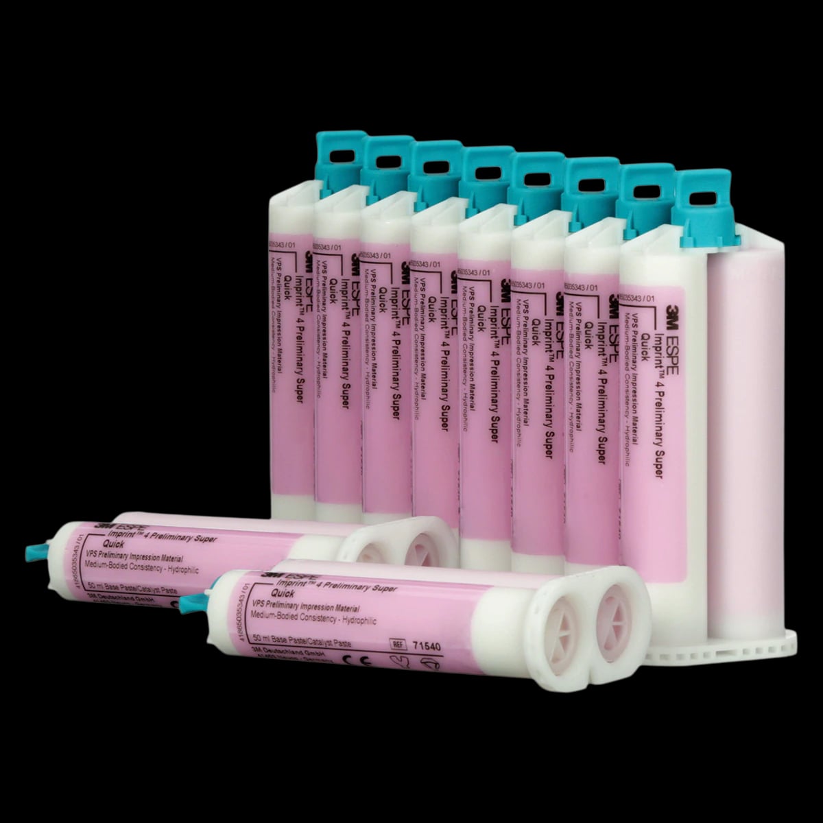 3M™ Imprint™ 4 Preliminary Super Quick VPS Impression Material, 50 mL Cartridges, Pink, Mint Flavor, Economy Pack of 10, 71540