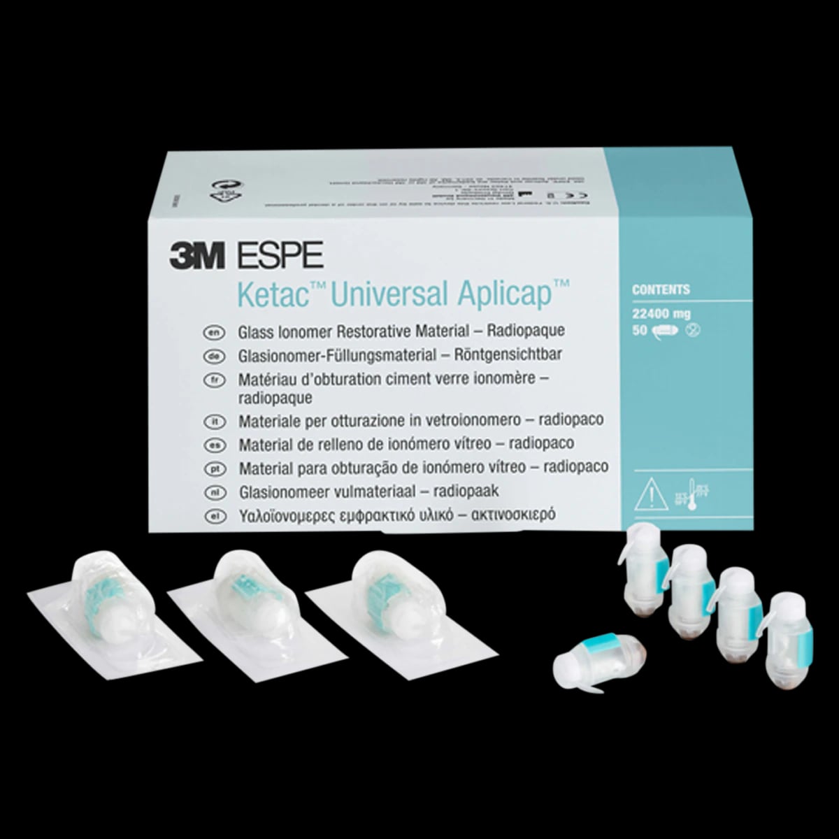 3M (Solventum) Ketac Universal Aplicap Glass Ionomer Restorative, A3 Shade, Giant Pack of 300 Capsules, 61097