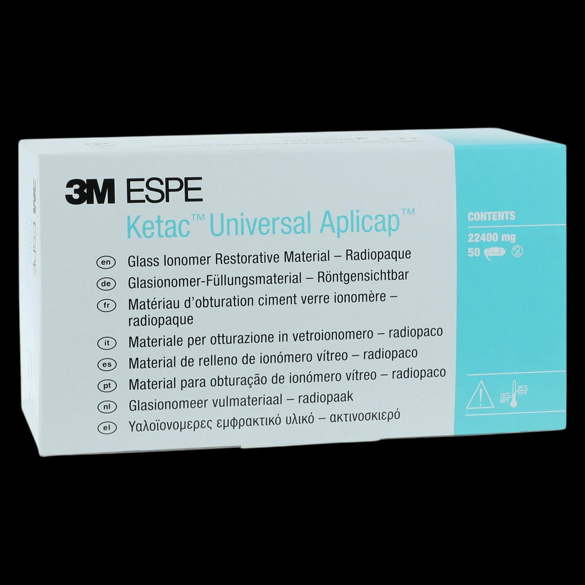 Ketac Universal Aplicap Glass Ionomer Restorative, Shade A1, Self-Cure, 50 Capsules, 61087
