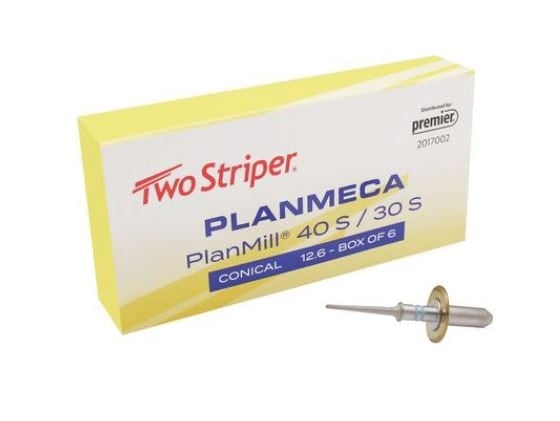 Two Striper PlanMill S Diamond Milling Bur, Conical 12.6, 6/Box, 2017002