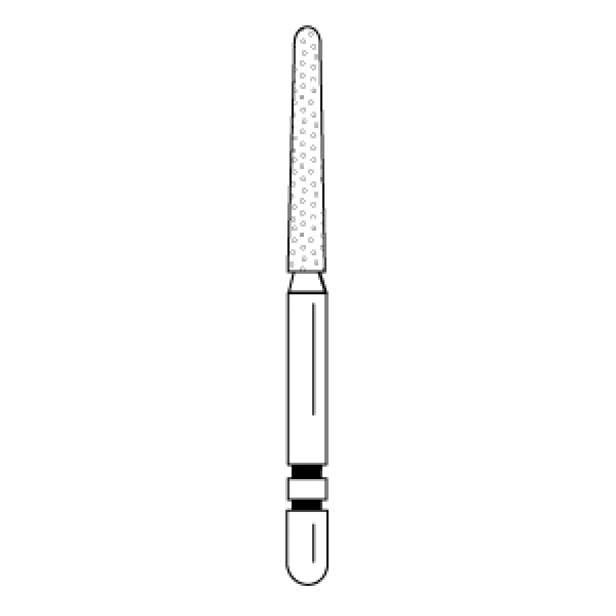 Two Striper Black Super Coarse Diamond Bur, Round-End Taper, 782.10SC, Friction Grip, 5/Pack, 2015713