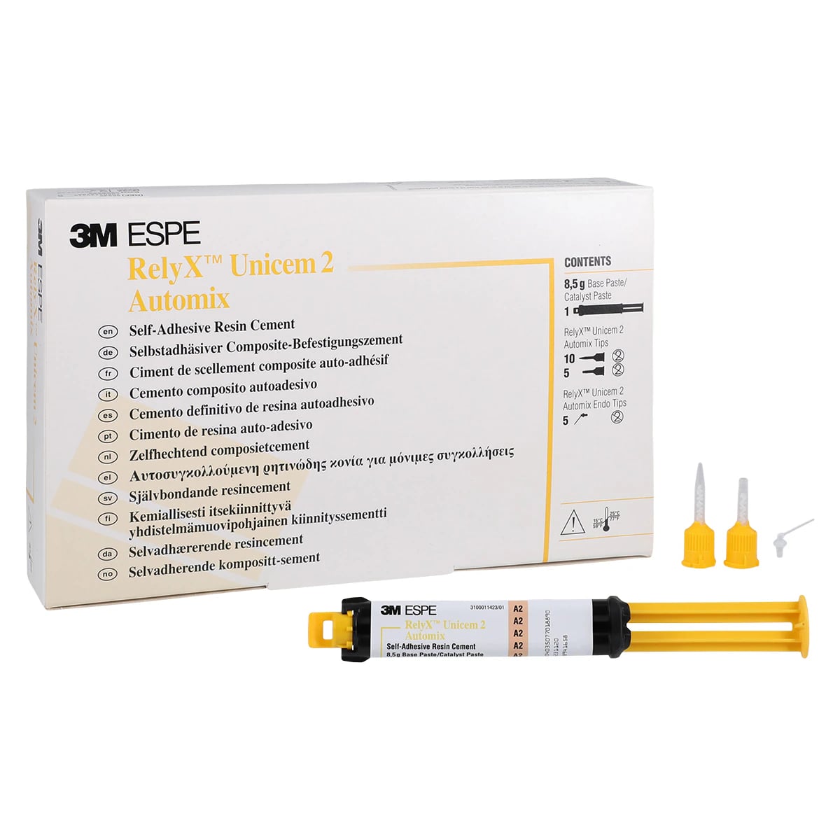 3M™ RelyX™ Unicem 2 Automix Self-Adhesive Resin Cement, A2 Universal Shade, 8.5g Syringe Refill, 56846