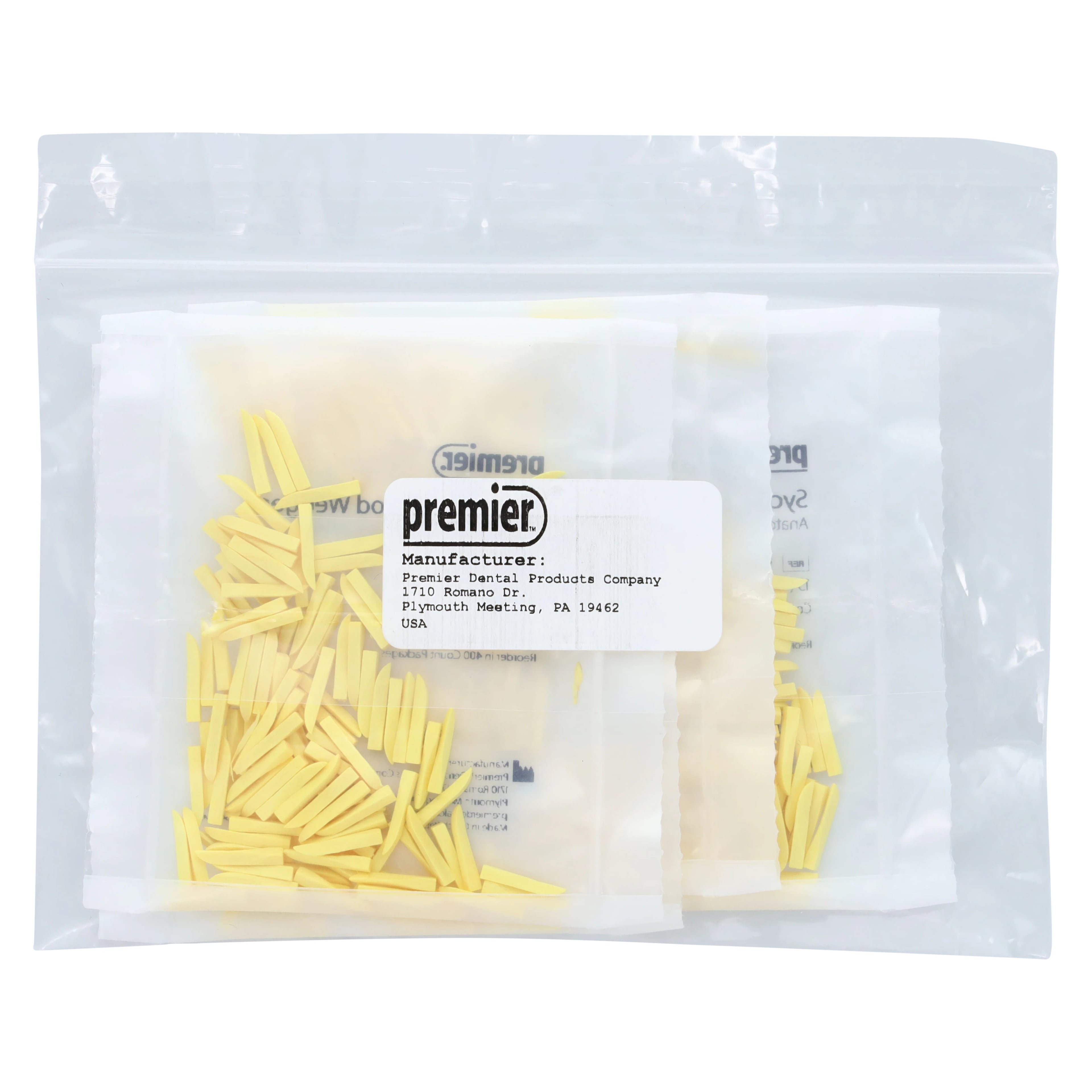 Premier Sycamore Wood Wedges, #13, Yellow, 13 mm, 400/Pk, 9061102