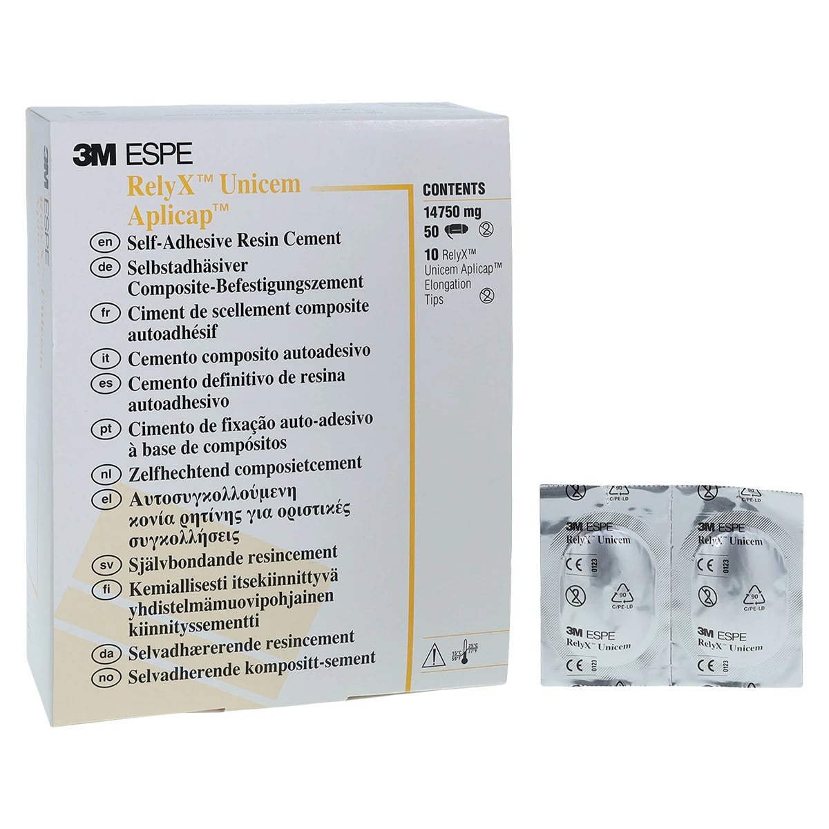 3M RelyX Unicem Self-Adhesive Universal Resin Cement Aplicap Capsule Refill, A3 Opaque, 50/Pkg, 56817
