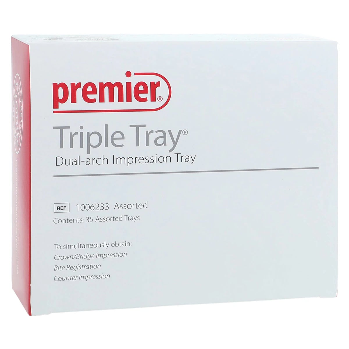 Premier Triple Tray Dual-Arch Impression Trays, Assorted (35/Box), 1006233